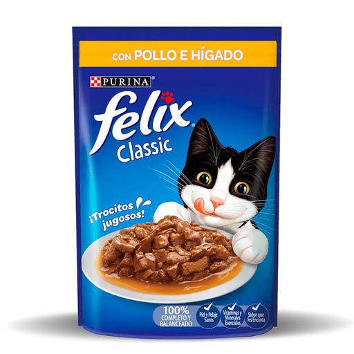 Felix Sensaciones De Pollo E Higado En Salsa Pouch 85g