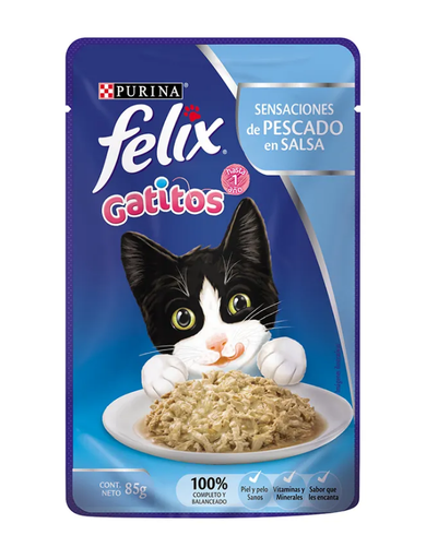 Felix Sensaciones De Pescado En Salsa Gatitos 85g