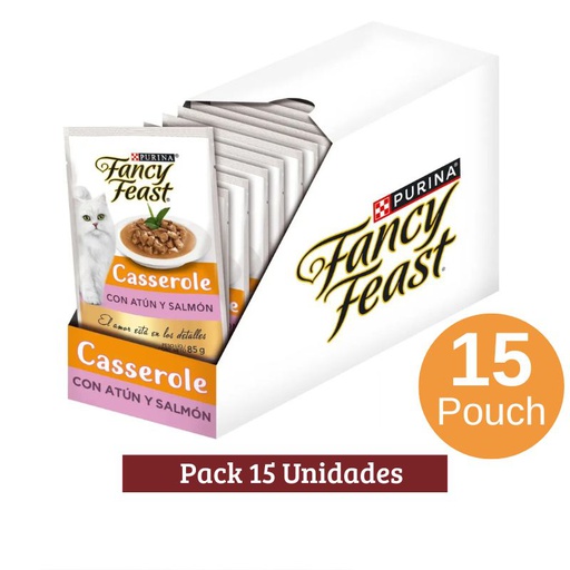 Pack Fancy Pouch Casserole Atun Salmon x 15u 85g