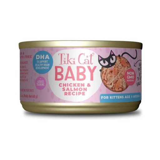 Tiki Cat Lata Baby Pollo y Salmon 68g