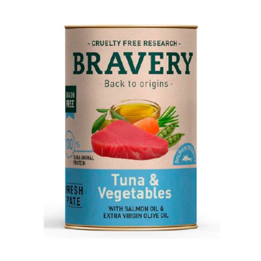 Bravery Lata Atun Vegetales Perro 290g