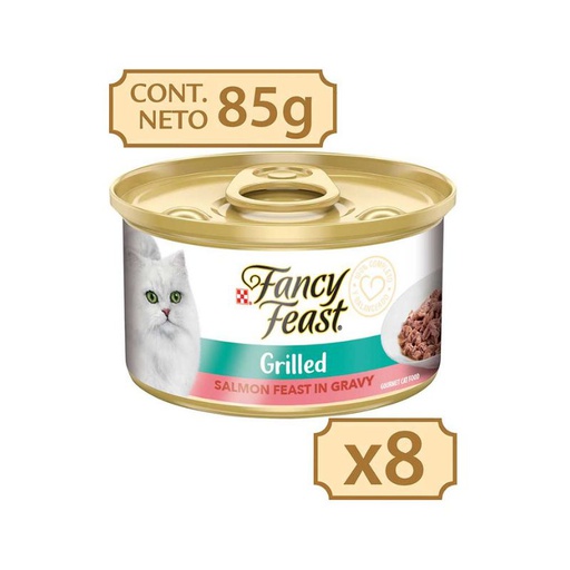 Fancy Feast Pack Filetes De Salmon 85g x 8 Unidades