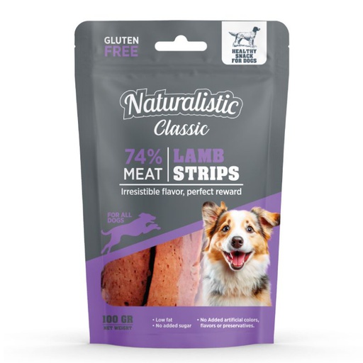 Naturalistic Lamb Strips Snack Dog 100G