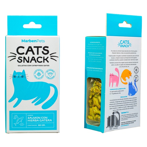 Marben Cats Snack Galleta Salmon con Hierba Gatera 80g