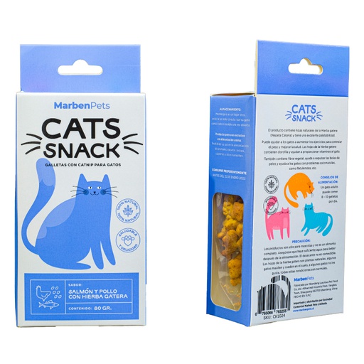 Marben Cats Snack Galleta Salmon y Pollo con Hierba Gatera 80g