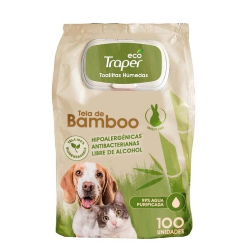 Traper Toallita Humeda Bamboo 100unidades