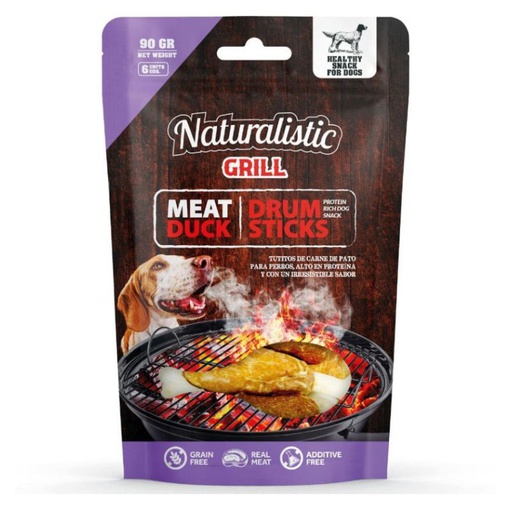 Naturalistic Meat Drum Sticks Snack para Perro Trutos de Pato 90g