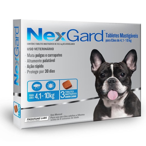 Nexgard Antiparasitario de 4.1kg a 10kg 3Comp.