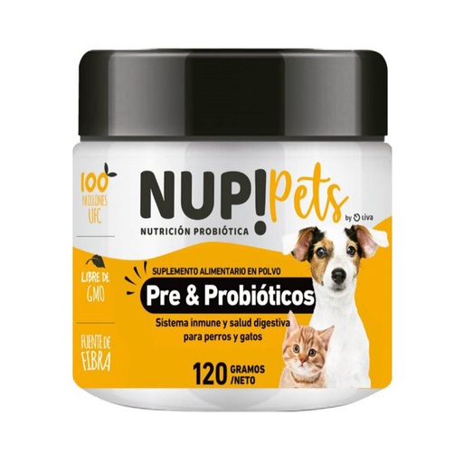 Nup Pets Pre &amp; Probioticos Sabor a Carne 120gr