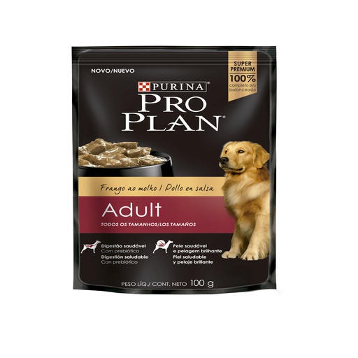 PRO PLAN ADULT DOG POLLO EN SALSA POUCH 100G