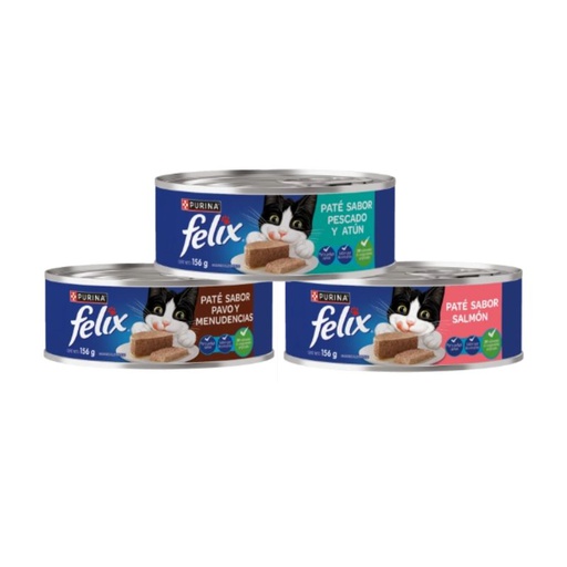 Pack Felix Latas Salmon Pavo y Atun 156g x 24 unidades