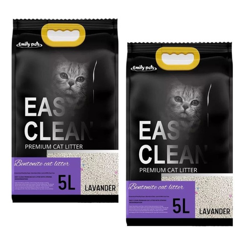 Pack de 2 Easy Clean Arena Aglutinante Aroma Lavanda 4kg