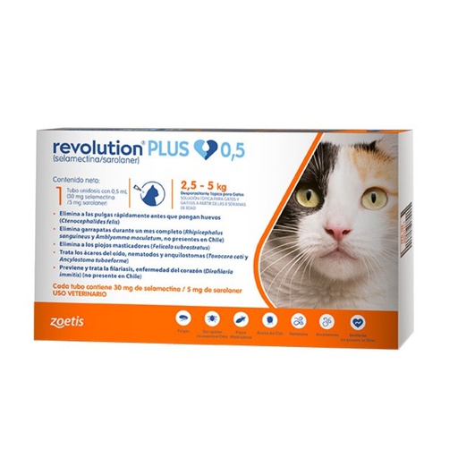 Revolution Plus 0,5 Antiparasitarios para gatos 2.5 a 5kg