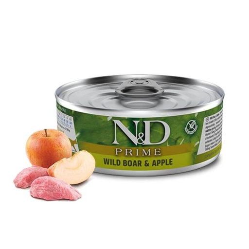 N&amp;D Prime Lata Jabali y Manzana 80g