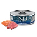 N&D Ocean Lata Atun y Salmon 80g