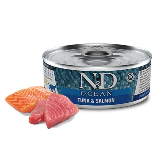N&amp;D Ocean Lata Atun y Salmon 70g