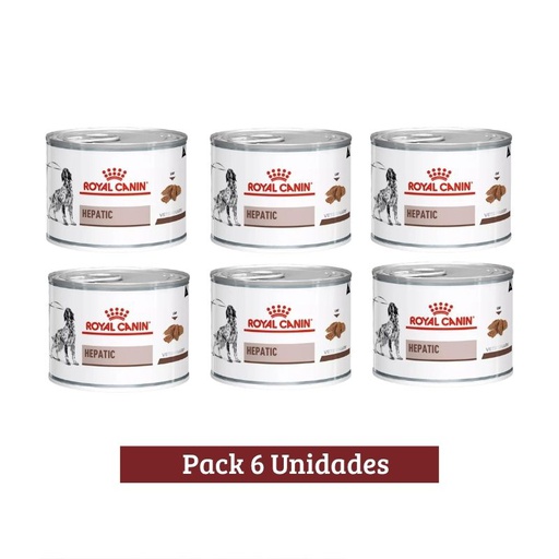 Pack Royal Canin Lata Vet Diet Canine Hepatic x 6u 200g