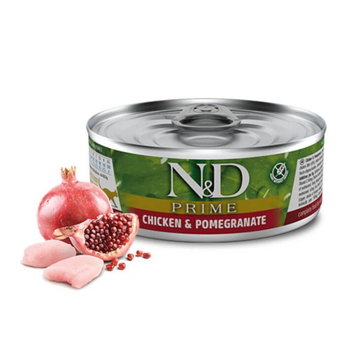 N&amp;D Prime Lata Pollo y Granada 80g