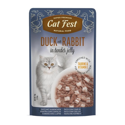 Cat Fest Pato con Conejo 70g