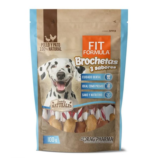 Fit Formula Brochetas de 3 Sabores Snack Perro 100g