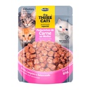 Three Cats Kitten Trocitos De Carne En Salsa Pouch 85g