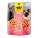 THREE CATS STERILISED ADULT TROCITOS DE POLLO EN SALSA 85G