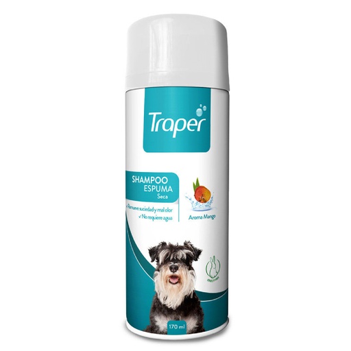 Traper Shampoo Espuma Seca Perro Aroma Mango 170ml