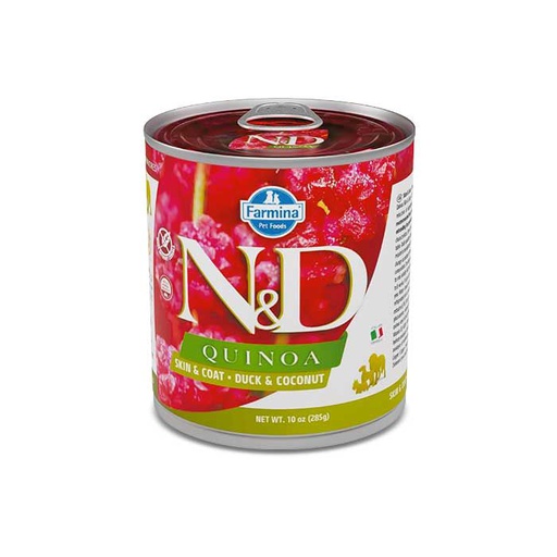 N&amp;D Quinoa Lata Pato y Coco para Perros 285g