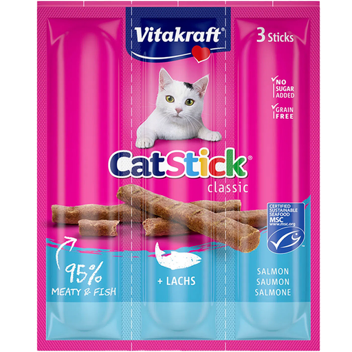 Vitakraft Catstick Classic Snack en Palito Sabor Salmon 18G