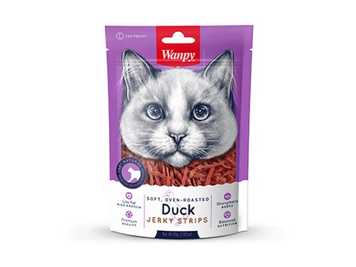 Wanpy Soft Duck Jerry Strips For Cat Snack de Pato Para Gato 80g