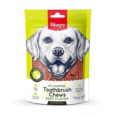 Wanpy Toothbrush Chews Beef Dog Cepillos de Dientes Sabor a Carne Perro 100g