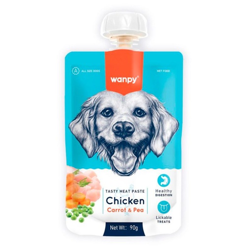 Wanpy Tasty Meat Paste Dog Chicken Carrot y Pea  90g
