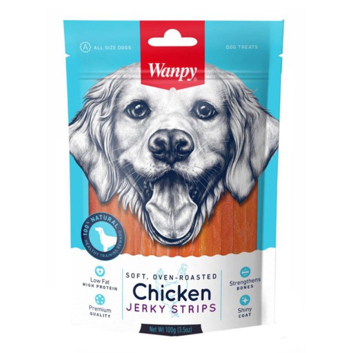 Wanpy Chicken Jerky Strips Dog 100g