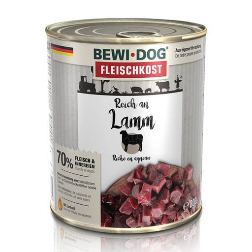 Bewi Dog Lata Rico en Cordero 800g