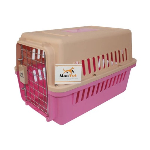 Maxpet Canil Transportador Jaula Rosada