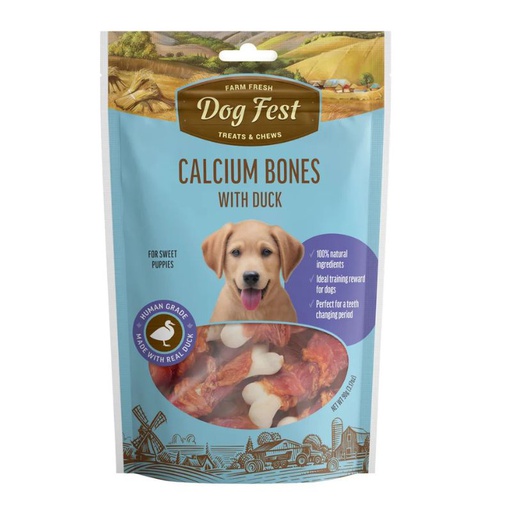 Dog Fest Puppy Snack Huesos de Calcio de Pato con Calostro 90g