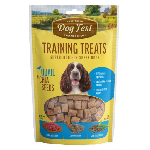 Dog Fest Bocaditos de Entrenamiento de Codorniz con Semillas de Chia 90g