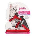 Pawise Arnes Para gato con Trailla Color Rojo