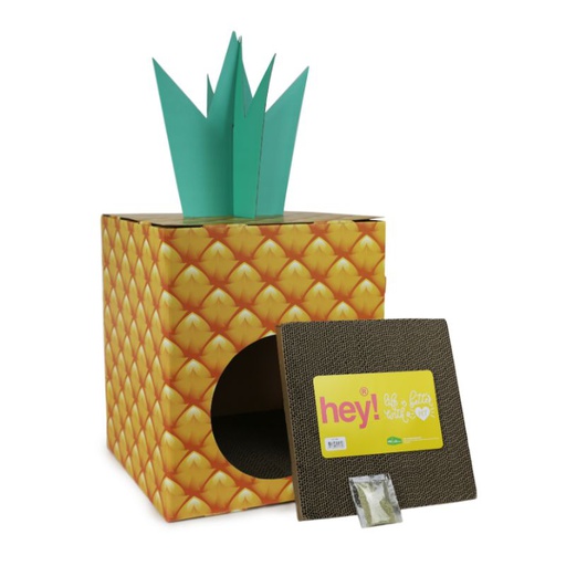 Hey Caja Rascador Diseño Piña para Gatos