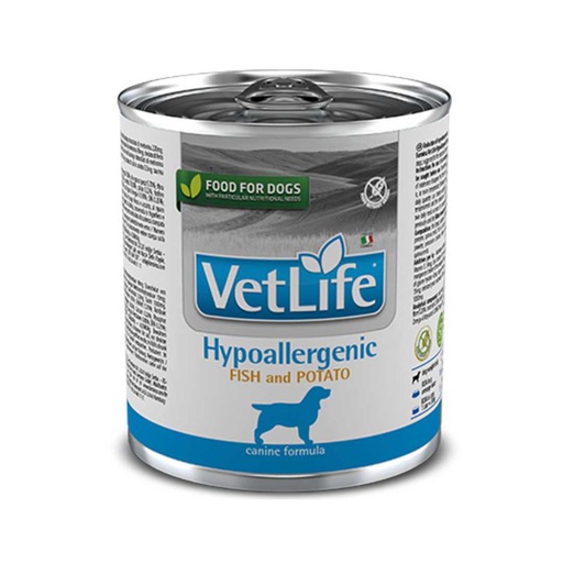 Vet Life Dog Hypoallergenic Fish Lata 300g