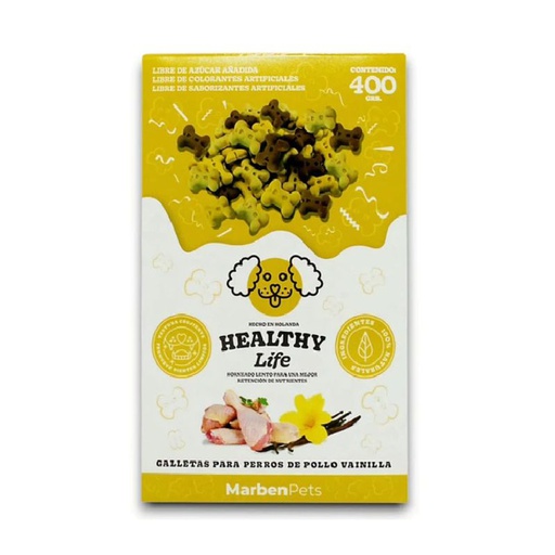 Galletas Healthy Life Dog Sabor Pollo Y Vainilla 400g