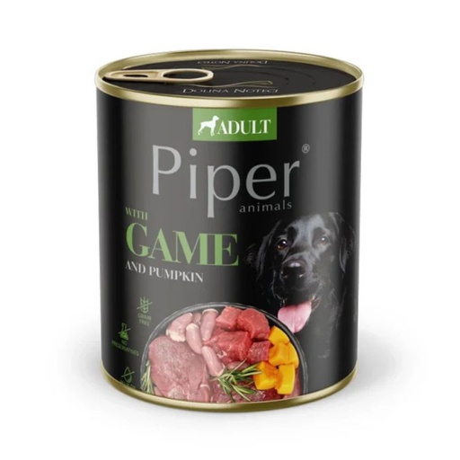Piper Dog Lata de Animales de Caza y Calabaza 800g
