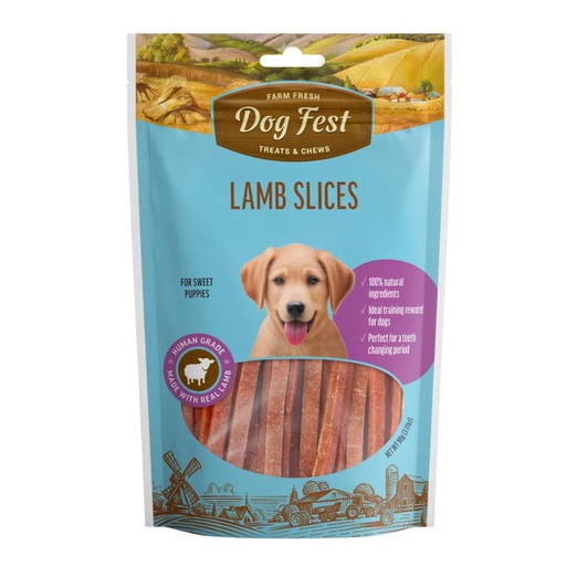 Dog Fest Puppy Snack Rebanadas de Cordero con Calostro 90g