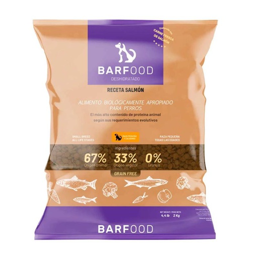 Barfood Deshidratado Perro Small Adulto y Cachorro Salmon 2kg