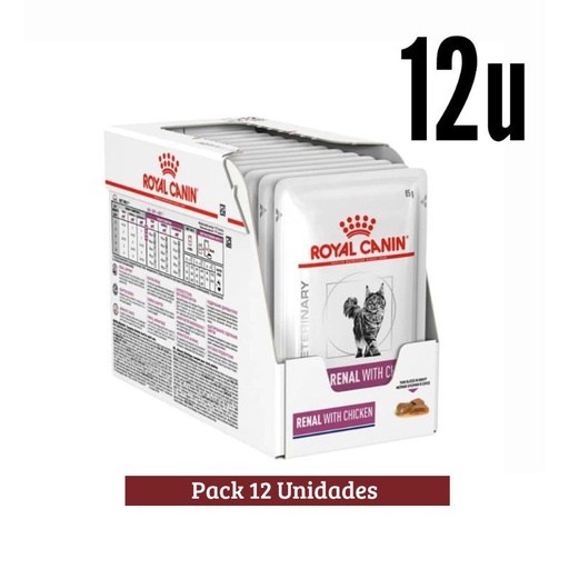 Royal Canin Pack Pouch Renal Con Pollo Cat x 12u 85g