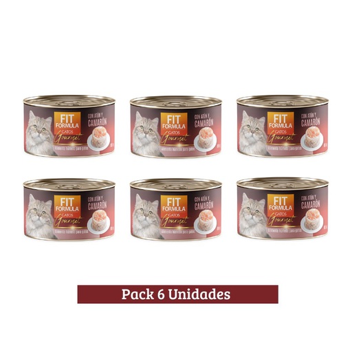 Pack Fit Formula Lata Gourmet Gato Sabor Atun Camaron x 6u 85g