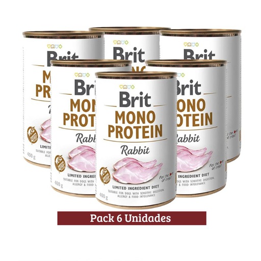Pack Brit Care Mono Protein Rabbit Dog x 6 400g