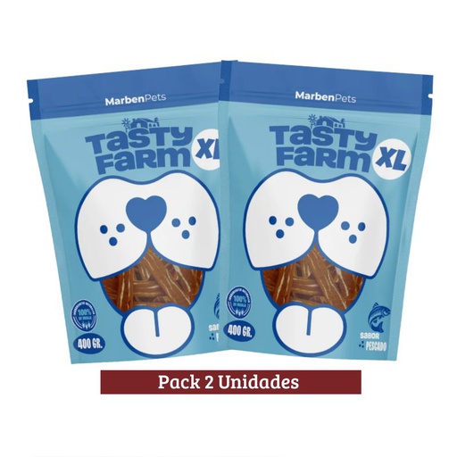 Pack Tasty Farm Tiritas de Salmon Dog x 2u 400g