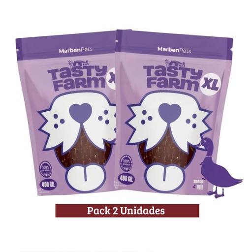 Pack Tasty Farm Trocitos de Pato Dog x 2u 400g