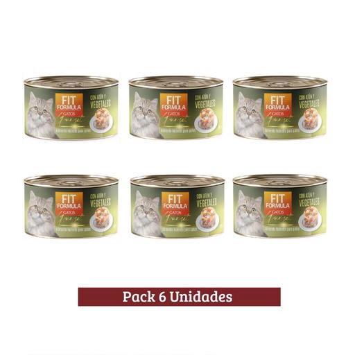 Pack Fit Formula Lata Gourmet Gato Sabor Atun y Vegetales x 6u 85g
